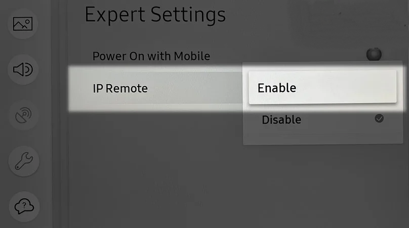 Enable TV IP Remote, if Airplay is not working on Samsung TV