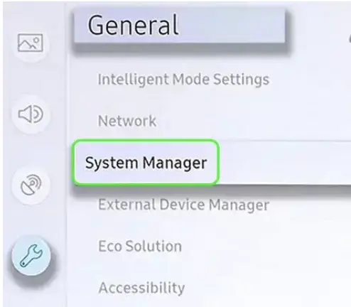 Select System Manager from settings
